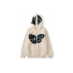 Sudadera con Capucha de Forro Polar con Cremallera Completa y Logotipo Personalizado, Ropa Urbana Gruesa, 100% Algodón, Resistente al Viento, Impermeable, Transpirable, para Hombre, Invierno - Product Image 1