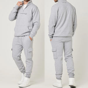 Premium Quality 100% Cotton Cargo Sweatpants Pure Black Fitness Jogging Sweatpants Drawstring Street joggers - Product Image 5