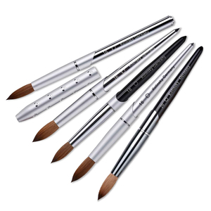 แปรงทำเล็บยอดนิยม ด้ามโลหะสีชมพู ประดับด้วยคริสตัลวิบวับ สำหรับทาสีเล็บ - Product Image 5