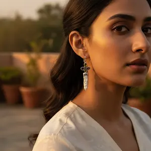 925 <b>Silver</b> <b>Pearl</b> Gemstone <b>Earrings</b> for Women Daily Wear Accessory - Product Image 3