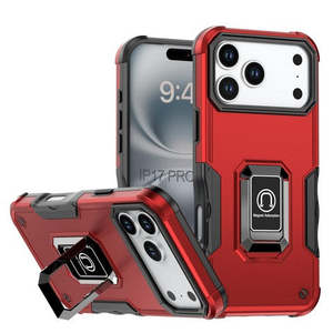 เคส iPhone 17 Pro 2025 แบบไฮบริดกันกระแทกพร้อมวงแหวนแม่เหล็กสีแดง - Product Image 1