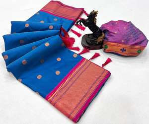 Fabricantes de Saris de Seda Paithani Kalanjali Narayanpet en India: Ropa Casual Reversible para Bodas y Diwali - Product Image 2