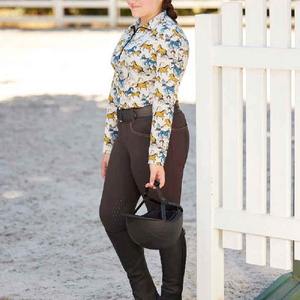 Camisa de equitación de manga larga para mujer, cortavientos, transpirable, elástica en cuatro direcciones, de spandex/poliéster, para competición Jodhpur - Product Image 6
