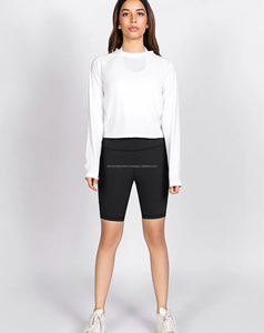 Ensemble de yoga 2 pièces pour femme, uni, respirant, écologique, léger, de haute qualité, printemps-été, crop top moulant court à col rond - Product Image 1
