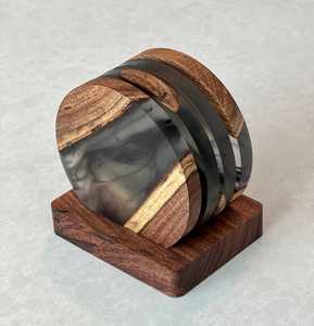 จานรองแก้วไม้เรซินรูปแบบชนบทสำหรับตกแต่งบ้านที่สวยและเป็นธรรมชาติ - Product Image 4