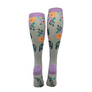 Cozy Cute Mama Bear Compression Socks One Fits All Soft Breathable Nylon Striped <b>Rainbow</b> Novelty Print for Girls Winter Summer - Product Image 3