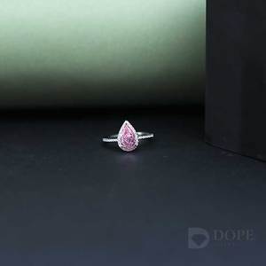 Anillo elegante de oro fino de 14 quilates para mujer, impresionante piedra de color rosa para bodas y fiestas, añade un toque de sofisticación y encanto - Product Image 3