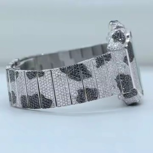 นาฬิกาข้อมือแบบอนาล็อก VVS Clarity Hip Hop ประดับเพชรเต็มเรือน กันน้ำ สำหรับทุกเพศ ผลิตจากสแตนเลสสตีลสุดหรู ประดับด้วยมอยส์ซาไนต์สี - Product Image 5