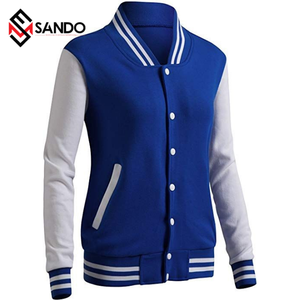 Chaquetas universitarias OEM de alta calidad para mujer, parches bordados con logotipo personalizado, remache de rayas de camuflaje, el mejor precio, forro de viscosa - Product Image 6