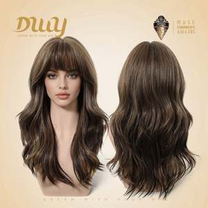 วิกผมสังเคราะห์ DWY Bionic Silk Top ยาว 22 นิ้ว แบบลอนคลื่นสีบรอนด์บาเลยาจ ไม่ต้องใช้กาว พร้อมหน้าม้าใส คุณภาพสูง รุ่นใหม่ล่าสุด - Product Image 4
