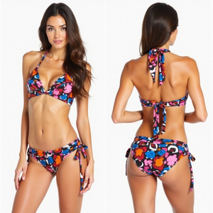 Conjunto de Bikini brasileño sublimado personalizado para mujer con sujetadores con cordón ajustable, ropa de playa al por mayor - Product Image 5
