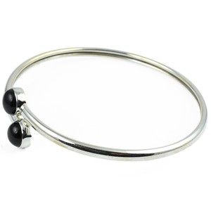 Cute Stone Black Onyx 925 Sterling Silver Charm Bracelet for Wedding Party & Gift - Product Image 2