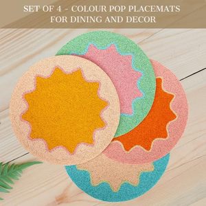 Color Pop Glass <b>Beads</b> for Dining Table Round Pattern <b>Placemat</b>/pad for Wedding Christmas Family Gatherings and Parties - Product Image 4