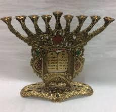 Artistic Design Brass Menorah Candle Holder Jewish Hanukkah <b>Lamp</b> Decorative Candle Stand Home Accent - Product Image 4