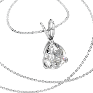Collier pendentif féminin de luxe léger en or massif 14 carats, chaîne à maillons de qualité supérieure, forme poire, tendance, diamant Mosan - Product Image 3