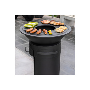 Brasero de Hierro Fundido de Gran Diámetro con Parrilla para Barbacoa, Chimenea para Terraza Exterior y Calentador de Jardín para Asados y Cocina con Carbón - Product Image 2