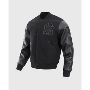 Veste de baseball noire New York en gros - Product Image 1