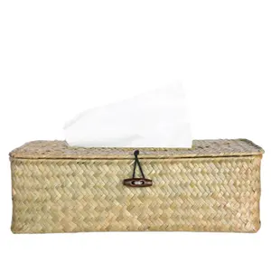 Best Selling Handmade Seagrass Tissue Box for Housing Decoration