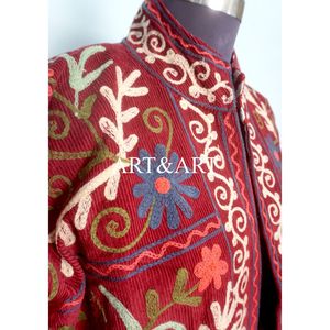 Chaqueta de Invierno de Algodón con Botones, Estilo Étnico Vintage, Acolchada Gruesa, Transpirable, Ecológica, Bordada a Mano - Product Image 3