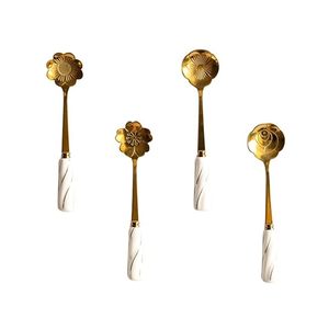 Luxury Spoon <b>Fork</b> Gold Cutlery Set Wedding Flatware Set Metal Dinner Spoon Stainless Steel Tableware for home restaurant decor - Product Image 4