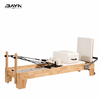 Machine de Pilates pliable en bois de chêne certifiée CE pour studio de yoga, salle de sport à domicile, entraînement Pilates Reformer