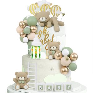 <span class=keywords><strong>Acmee</strong></span> 44 Piezas de Adornos Reutilizables para Pastel de Baby Shower con Osos y Letras 3D, Bolas de Espuma Verde Dorado para Decoraciones de Fiesta de Cumpleaños para Niños y Niñas - Product Image 1