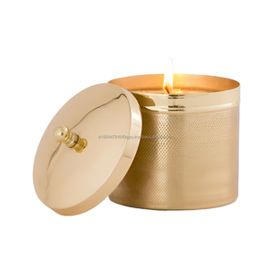 Boîtes à bougies en métal gaufré de qualité supérieure Offre Spéciale avec couvercles au prix de gros - Product Image 6
