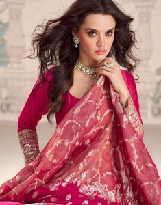 Conjunto Tradicional Étnico de 2 Piezas para Mujer, en Viscosa Real Vichitra con Bordado y Lentejuelas (Trabajo Frontal y Trasero) - Product Image 2