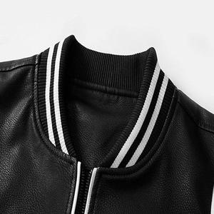 Veste d'hiver en cuir noir pour homme de haute qualité, couleur personnalisée, taille plus, écologique, imperméable, respirante, coupe-vent, service OEM - Product Image 3