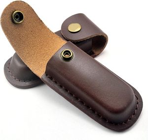 High Quality Brown Leather Belt Sheath for Outdoor EDC <b>Tools</b> Custom Logo Knife Cover OEM Customized Support - Product Image 5