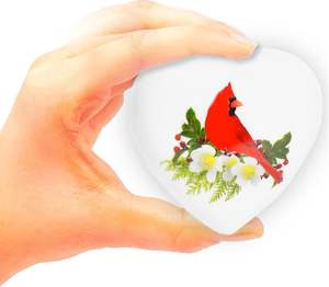 Cardinal Keepsake Urn - Mini Heart Cremation Urn with Stand & Premium <b>Box</b> - Small Cardinal Keepsake Urn <b>for</b> <b>Ashes</b> - Honor Your - Product Image 5