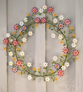 Couronne de fleurs en métal pour décoration intérieure Couronne suspendue pour décoration d'ornements de Noël - Product Image 6