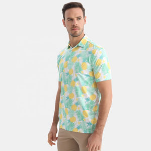 Camiseta Polo de Golf Personalizada con Estampado de Piña, Corte Ajustado, Tejido Dryfit, para Hombre, Pedido Mínimo de 50 Unidades - Product Image 2