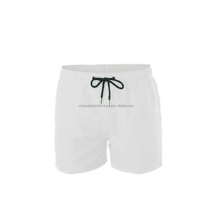 Short de bain et de sport rétro pour homme, 100% coton froissé, imperméable, doublure en maille, logo brodé, hybride, taille élastique, séchage rapide, style urbain - Product Image 3