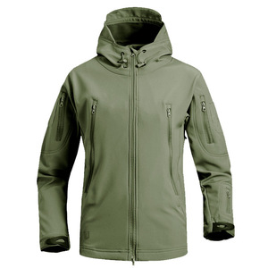 Chaqueta Táctica Softshell para Hombre, Impermeable, para Exteriores, con Cremallera, Multicolor, Camuflaje, con Capucha - Product Image 1