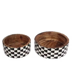 Cuencos de madera con estampado esmaltado, vajilla de diseño personalizado, cuenco para servir alimentos seguros, cuencos de Madera hechos a mano, llegada caliente - Product Image 2