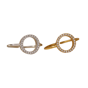 Bague ajustable pour femme en argent sterling 925 de luxe avec zircon, design clou, tendance, en acier inoxydable, incrustation rhodium - Product Image 2