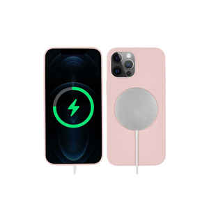 Coque en silicone magnétique sans fil Netzy Light Pink SAFA Silksafe pour iPhone 12 Pro 13 Pro Max 14 Pro - Anti-traces de doigts - Product Image 1