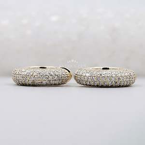 Round Cut Diamond Pave <b>Huggie</b> Hoop Earrings in <b>Solid</b> <b>Gold</b> Luxury 0.70ct Hoops - Product Image 1