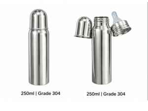 Biberón Premium de 200 ml, Ecológico, de Doble Pared, de Acero Inoxidable Plateado, para Bebés |   Artículos Esenciales para Bebés Modernos y de Lujo, No Tóxicos - Product Image 5