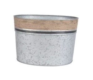 Metal Canister Excellent Quality Handmade Galvanized Metal Round Storage <b>Box</b> Customized Size Un expensive Metal Container - Product Image 1
