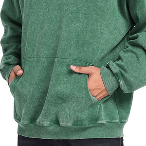 Streetwear personnalisé brodé avec logo lourd 100% polyester Vintage de haute qualité surdimensionné délavé à l'acide Patchwork sweats à capuche à fermeture éclair - Product Image 3
