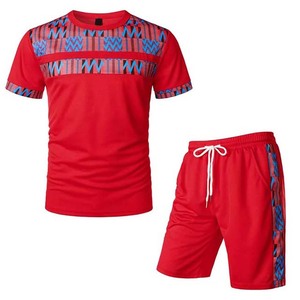 Nuevo estilo de moda Ropa de hombre Tallas grandes Conjuntos de hombre 100% Algodón Diseño a rayas OEM Logotipo personalizado Conjuntos gemelos de verano para hombre - Product Image 4