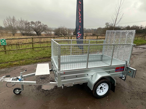 Remolque de Servicio Pesado de 7 pies x 4 pies con Jaula, Rampa Trasera y Caja de Herramientas de Aleación, en Venta - Product Image 4