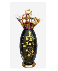 Florero Moderno de Lujo en Hierro Metálico |   Jarrón Decorativo Negro Dorado para Centros de Mesa, Decoración del Hogar, Arreglos Florales para Bodas - Product Image 3
