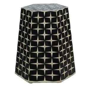 Taburete lateral otomano MDF blanco moderno con incrustaciones de hueso antiguo diseño geométrico decoración de muebles para el hogar para dormitorio - Product Image 2