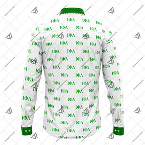 Vêtements de sororité grecque Iota Phi Lambda prêts à expédier chemise boutonnée décontractée à manches longues sublimée - Product Image 2