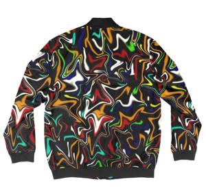 Chaqueta de béisbol con estampado de sublimación 3D de satén personalizada para hombre al por mayor, chaqueta bomber con cremallera cortavientos, ropa de calle con servicio OEM - Product Image 6
