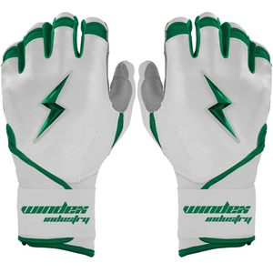 Serie CHROME Guantes de bateo de puño largo Cuero Diseño único Tasa al por mayor Guantes de bateo de béisbol Bruce Bolt - Product Image 1