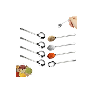 Cuchara de especias de acero inoxidable, cuchara redonda de postre para bebé, cuchara de té y café con mango corto al mejor precio - Product Image 1